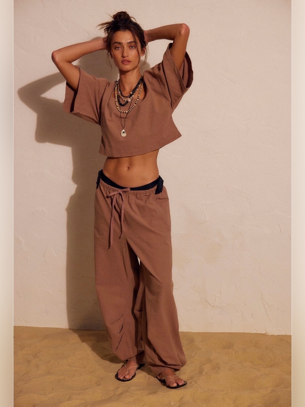 Free people beach bold pant set